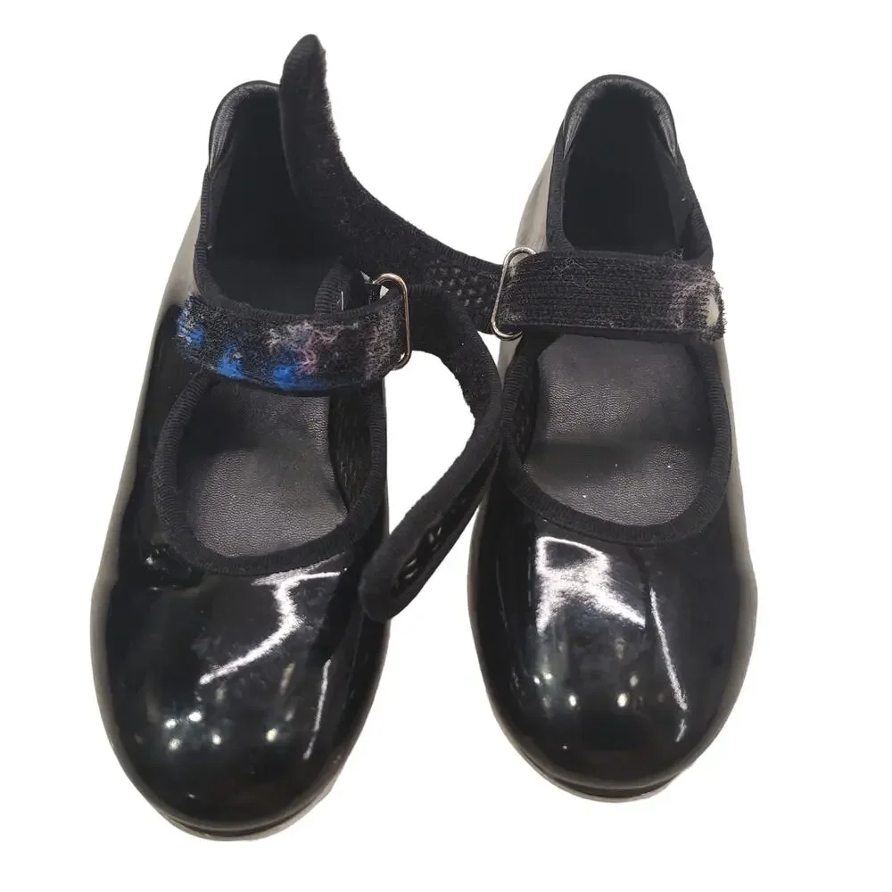 Girls Freestyle Dancewear Tap Shoes Black Patent Leather Girls Size 10 Tap Shoes